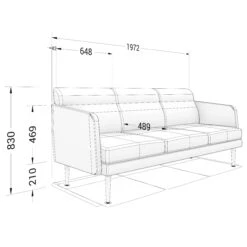 ARCIPELAGO Sofa | 3-Sitzer, Bezugsstoffe BERTA / SYNERGY -Möbel Pro Verkauf 3 Sitzer Sofa Sessel ARCIPELAGO