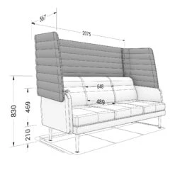 ARCIPELAGO Sofa | 3-Sitzer, Hohe Rückenlehne, Bezugsstoffe BERTA / SYNERGY -Möbel Pro Verkauf 3 Sitzer Sofa Sessel ARCIPELAGO mit hoher Rueckenlehne 4