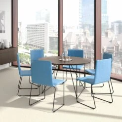 AIR Besprechungstisch | Rund, Ø 1200 Mm (4 Personen), Bernsteineiche -Möbel Pro Verkauf AIR Besprechungstisch Rund 1200 mm Bernsteineiche Gestellfarbe waehlbar Meetingtisch Esstisch Arbeitstisch Coworking Homeoffice 12