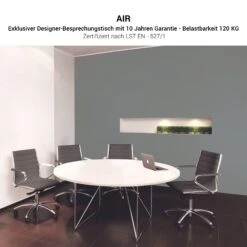 AIR Besprechungstisch | Rund, Ø 1200 Mm (4 Personen), Cubanitgrau -Möbel Pro Verkauf AIR Besprechungstisch Rund 1200 mm Cubanitgrau Meetingtisch Esstisch Arbeitstisch Coworking Homeoffice