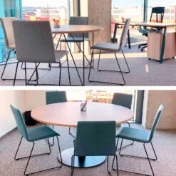 AIR Besprechungstisch | Rund, Ø 1200 Mm (4 Personen), Nordeiche Grau -Möbel Pro Verkauf AIR Besprechungstisch Rund 1200 mm Nordeiche grau Gestellfarbe waehlbar Meetingtisch Esstisch Arbeitstisch Coworking Homeoffice 14