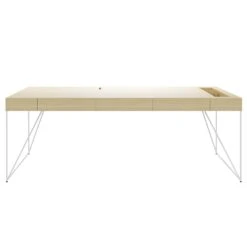 AIR Chefschreibtisch | 2200 X 800 Mm, Integrierte Schubladen, Esche Furnier -Möbel Pro Verkauf AIR Executive Chefschreibtisch mit integrierten Schubladen BxTxH 220 x 80 x 78 cm 12 cm Tischplatte mit Echtholzfurnier Filigranes Metallgestell Farbe waehlbar Luxurioese Sonde 3 1