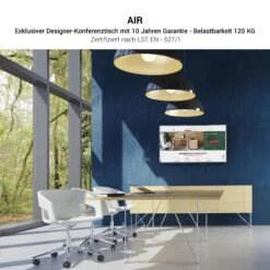 AIR Konferenztisch | Elektrifiziert, 2200 X 1300 Mm, Nussbaum -Möbel Pro Verkauf AIR Konferenztisch Elektrifiziert 2200 x 1300 mm Nussbaum Tisch Buerotisch Arbeitsplatz Architektentisch Homeofficetisch Coworking 19