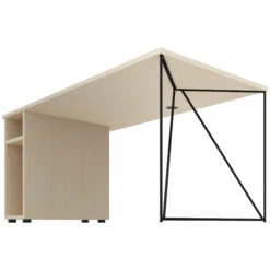 AIR Schreibtisch | 1600 - 1800 Mm, Rechnerfach, Ahorn -Möbel Pro Verkauf AIR Schreibtisch Rechnerfach Ahorn Groesse und Farbe waehlbar Tisch Buerotisch Arbeitsplatz Architektentisch Homeofficetisch Coworking Gamingtisch 1