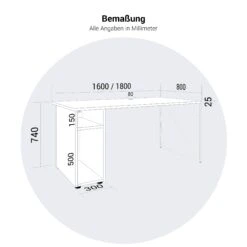 AIR Schreibtisch | 1600 - 1800 Mm, Rechnerfach, Ahorn -Möbel Pro Verkauf AIR Schreibtisch Rechnerfach Ahorn Groesse und Farbe waehlbar Tisch Buerotisch Arbeitsplatz Architektentisch Homeofficetisch Coworking Gamingtisch 28
