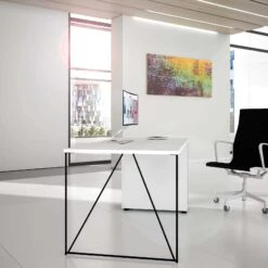 AIR Schreibtisch | 1600 - 1800 Mm, Rechnerfach, Nordeiche Grau -Möbel Pro Verkauf AIR Schreibtisch Rechnerfach Nordeiche grau Groesse und Farbe waehlbar Tisch Buerotisch Arbeitsplatz Architektentisch Homeofficetisch Coworking Gamingtisch 9