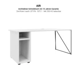 AIR Schreibtisch | 1600 - 1800 Mm, Rechnerfach, Nussbaum -Möbel Pro Verkauf AIR Schreibtisch Rechnerfach Nussbaum Tisch Buerotisch Arbeitsplatz Architektentisch Homeofficetisch Coworking Gamingtisch