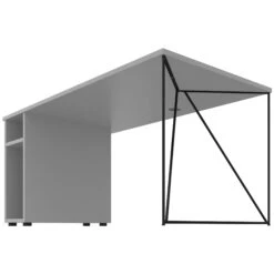 AIR Schreibtisch | 1600 - 1800 Mm, Rechnerfach, Perlgrau -Möbel Pro Verkauf AIR Schreibtisch Rechnerfach Perlgrau Groesse und Farbe waehlbar Tisch Buerotisch Arbeitsplatz Architektentisch Homeofficetisch Coworking Gamingtisch 2