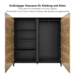 ART Garderobenschrank | 4 OH, 1600 X 1760 Mm, Wildeiche-Anthrazit -Möbel Pro Verkauf ART Garderobenschrank 4 OH Fluegeltuerenschrank 160 x 156 cm Wildeiche Anthrazit aktenschrank stylisch 2