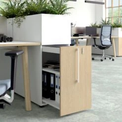 BOXI Apothekerschrank | 2 Schubfächer, 420 X 800 Mm, Nordeiche Grau -Möbel Pro Verkauf Abschliessbarer BOXI Apothekerschrank BxTxH 42 x 80 x 74 cm Hochcontainer Auszug rechts oder links Nordeiche grau 8