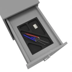 BOXI Apothekerschrank | 2 Schubfächer, 420 X 800 Mm, Perlgrau -Möbel Pro Verkauf Abschliessbarer BOXI Apothekerschrank BxTxH 42 x 80 x 74 cm Hochcontainer Auszug rechts oder links Perlgrau 5