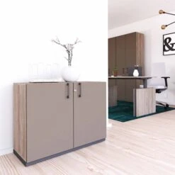 CHOICE Flügeltürenschrank | 2 OH, 1000 X 760 Mm, Nordeiche Grau / Cubanitgrau