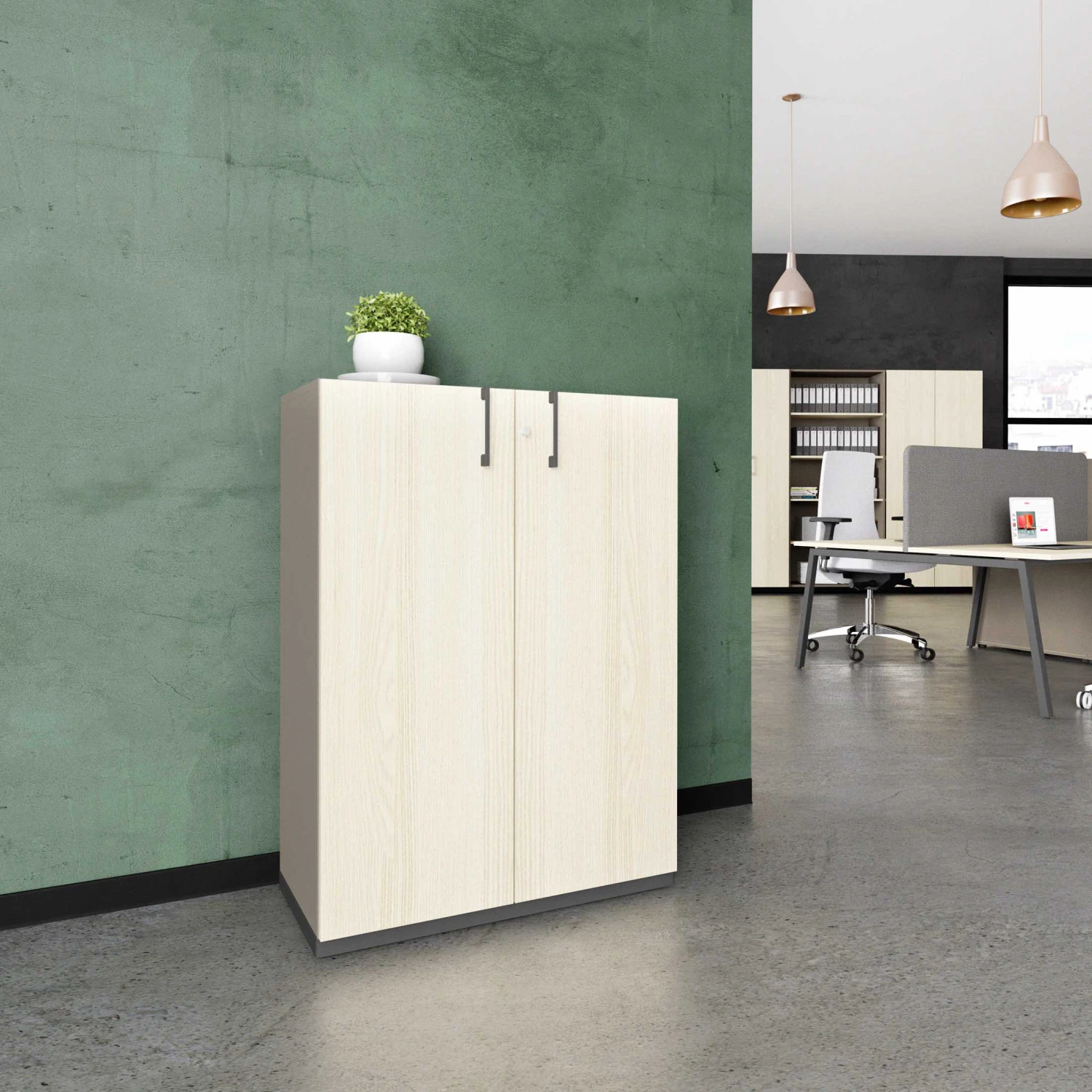 CHOICE Flügeltürenschrank | 3 OH, 800 X 1115 Mm, Cubanitgrau / Sandesche 3 CHOICE Flügeltürenschrank | 3 OH, 800 X 1115 Mm, Cubanitgrau / Sandesche