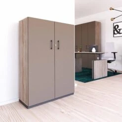 CHOICE Flügeltürenschrank | 4 OH, 1000 X 1465 Mm, Nordeiche Grau / Cubanitgrau