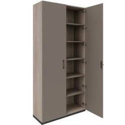 CHOICE Flügeltürenschrank | 6 OH, 1000 X 2170 Mm, Nordeiche Grau / Cubanitgrau -Möbel Pro Verkauf Aktenschrank CHOICE abschliessbar 6 OH 100 x 217 cm Schrank Bueroschrank Fluegeltuerenschrank Cubanitgrau Nordeiche grau 4