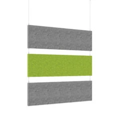 MODUS Akustik-Deckensegel | Vertikal, Komplettsystem, Wollbezug VELITO - Grün / Grau -Möbel Pro Verkauf Akustik Deckenpaneel MODUS vertikal Komplettsystem Akustikplatten Paneel Filz Akustik Loesung Tischtrennwand Trennwand MODUS Sichtschutz