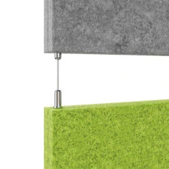 MODUS Akustik-Deckensegel | Vertikal, Komplettsystem, Wollbezug VELITO - Grün / Grau -Möbel Pro Verkauf Akustik Deckenpaneel MODUS vertikal Komplettsystem Akustikplatten Paneel Filz Akustik Loesung Tischtrennwand Trennwand MODUS Sichtschutz 3