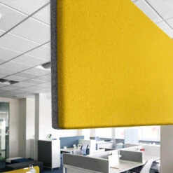 MODUS Akustik-Deckensegel | Vertikal, Komplettsystem, Wollbezug VELITO - Grün / Grau -Möbel Pro Verkauf Akustik Deckenpaneel MODUS vertikal Komplettsystem Akustikplatten Paneel Filz Akustik Loesung Tischtrennwand Trennwand MODUS Sichtschutz 4