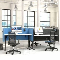 DESK Akustik-Tischtrennwand | 760 Mm Hoch, Polyesterbezug LUCIA -Möbel Pro Verkauf Akustik Tischtrennwand DESK Sichtschutz Laermschutz Schallabsorbierend Raumteiler Sichtschutz Sichtblende Trennwand Akustiktrennwand 2