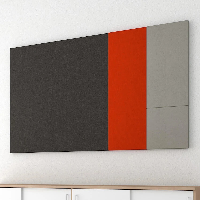 MODUS Akustik-Wandpaneel | Wandverkleidung, Komplettsystem, Wollbezug VELITO - Rot / Grau 4 MODUS Akustik-Wandpaneel | Wandverkleidung, Komplettsystem, Wollbezug VELITO - Rot / Grau – Bild 2