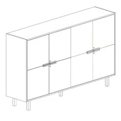 BRALCO JET EVO Highboard | 3 OH, 2036 X 460 Mm, Weiß -Möbel Pro Verkauf BRALCO JET EVO Highboard BxTxH 203 6 x 46 0 x 125 5 cm 4 abschliessbare Fluegeltuerenpaare darin jeweils ein Fachboeden 4 Schloesser Glaenzendes Acryl in Weiss oder Schwarz 6