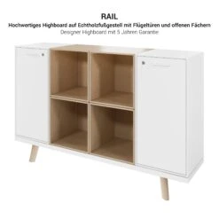 BRALCO RAIL Highboard | 2,5 OH, 1600 X 400 Mm, Eiche Hellgrau -Möbel Pro Verkauf BRALCO RAIL Highboard BxTxH 160 3 x 40 x 102 5 cm 2 abschliessbare Fluegeltueren 2 Fachboeden 4 offene Faecher Eiche Massivholz Gestell 2 Schloesser Farbkombination waeh 14 3
