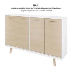 BRALCO RAIL Highboard | 2,5 OH, 1600 X 400 Mm, Eiche Tabak -Möbel Pro Verkauf BRALCO RAIL Highboard BxTxH 160 3 x 40 x 102 5 cm 2 abschliessbare Fluegeltuerenpaare darin jeweils zwei Fachboeden Eiche Massivholz Gestell 2 Schloesser Farbkombination wa 15 2