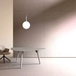 BRALCO RAIL Besprechungstisch | Dreieckig, 1794 X 1716 Mm (6 Personen), Echtholz, Eiche Tabak -Möbel Pro Verkauf BRALCO RAIL Italienischer Designer Besprechungstisch Dreieckig BxTxH 179 4 x 171 6 x 75 cm 6 Personen Echtholzfurnier Tischplatte Eiche Massivholz Gestell Optional mit int 18 1