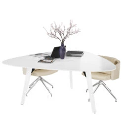 BRALCO RAIL Besprechungstisch | Dreieckig, 1794 X 1716 Mm (6 Personen), Echtholz, Eiche Weiß