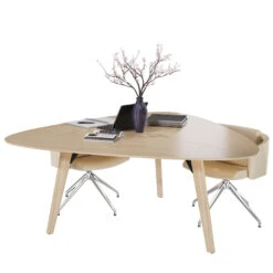 BRALCO RAIL Besprechungstisch | Dreieckig, 1794 X 1716 Mm (6 Personen), Echtholz, Eiche Natur