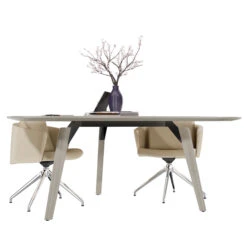 BRALCO RAIL Besprechungstisch | Dreieckig, 1794 X 1716 Mm (6 Personen), Echtholz, Eiche Hellgrau -Möbel Pro Verkauf BRALCO RAIL Italienischer Designer Besprechungstisch Dreieckig BxTxH 179 4 x 171 6 x 75 cm 6 Personen Echtholzfurnier Tischplatte Eiche Massivholz Gestell Optional mit inte 4 4