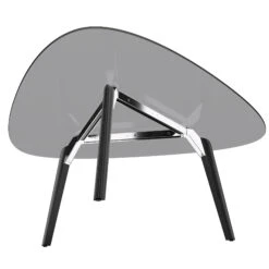 BRALCO RAIL Besprechungstisch | Dreieckig, 1794 X 1716 Mm (6 Personen), Grau Getönte Glas-Tischplatte -Möbel Pro Verkauf BRALCO RAIL Italienischer Designer Besprechungstisch Dreieckig BxTxH 179 4 x 171 6 x 75 cm 6 Personen Glastischplatte Eiche Massivholz Gestell Farbe waehlbar Konferenztis 6