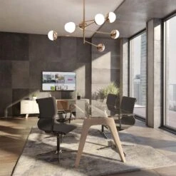 BRALCO RAIL Besprechungstisch | 1800 - 2400 Mm (6 - 8 Personen) | Echtholz, Eiche Carbon -Möbel Pro Verkauf BRALCO RAIL Italienischer Designer Besprechungstisch Echtholzfurnier Tischplatte Eiche Massivholz Gestell Eiche Carbon Groesse waehlbar Konferenztisch Echtholztisch Schreibt 12