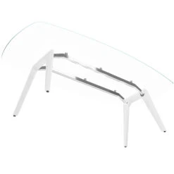 BRALCO RAIL Besprechungstisch | Bootsform, 2400 X 1200 X 750 Mm (8 Personen) | Glas-Tischplatte -Möbel Pro Verkauf BRALCO RAIL Italienischer Designer Besprechungstisch Glastischplatte Eiche Massivholz Gestell Tischplattenart Farbe Gestell waehlbar Konferenztisch Massivholztisch Glastisc 8