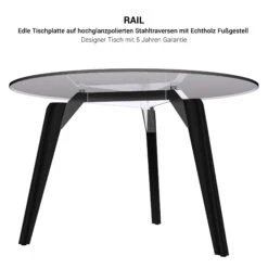 BRALCO RAIL Besprechungstisch | Rund, 1200 - 1600 Mm (4 - 6 Personen), Glas-Tischplatte, Eiche-Massivholz-Gestell -Möbel Pro Verkauf BRALCO RAIL Italienischer Designer Besprechungstisch Groesse und Gestellfarbe waehlbar Glas Tischplatte Eiche Massivholz Gestell Konferenztisch Rundtisch Glastisch Schreibti 19