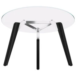 BRALCO RAIL Besprechungstisch | Rund, 1200 - 1600 Mm (4 - 6 Personen), Glas-Tischplatte, Eiche-Massivholz-Gestell -Möbel Pro Verkauf BRALCO RAIL Italienischer Designer Besprechungstisch Groesse und Gestellfarbe waehlbar Glas Tischplatte Eiche Massivholz Gestell Konferenztisch Rundtisch Glastisch Schreibtis 7