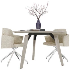 BRALCO RAIL Besprechungstisch | Rund, 1200 - 1600 Mm (4 - 6 Personen), Echtholz, Eiche Hellgrau -Möbel Pro Verkauf BRALCO RAIL Italienischer Designer Besprechungstisch Groesse waehlbar Echtholzfurnier Tischplatte Eiche Massivholz Gestell Eiche Hellgrau Elektrifizierung moeglich Konferenzti 5