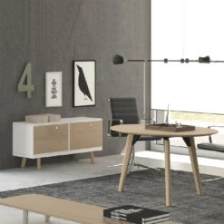 BRALCO RAIL Besprechungstisch | Rund, 1200 - 1600 Mm (4 - 6 Personen), Echtholz, Eiche Natur -Möbel Pro Verkauf BRALCO RAIL Italienischer Designer Besprechungstisch Groesse waehlbar Echtholzfurnier Tischplatte Eiche Massivholz Gestell Eiche Natur Elektrifizierung moeglich Konferenztisc 31