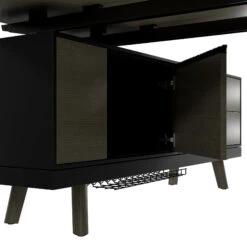 BRALCO RAIL Schreibtisch | 1800 - 2400 Mm, Integriertes Lowboard, Echtholz, Eiche Dunkelgrau -Möbel Pro Verkauf BRALCO RAIL Italienischer Designer Schreibtisch mit integriertem Lowboard Abschliessbare Schubladen Echtholzfurnier Tischplatte Eiche Massivholz Gestell Elektrifizierung Groes 11 4