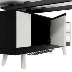 BRALCO RAIL Schreibtisch | 1800 - 2400 Mm, Integriertes Lowboard, Echtholz, Eiche Weiß -Möbel Pro Verkauf BRALCO RAIL Italienischer Designer Schreibtisch mit integriertem Lowboard Abschliessbare Schubladen Echtholzfurnier Tischplatte Eiche Massivholz Gestell Elektrifizierung Groes 11 5