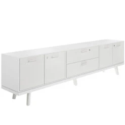 BRALCO RAIL Lowboard | 1,5 OH, 2400 X 400 Mm, Eiche Weiß