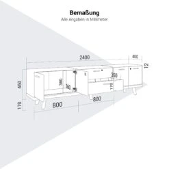 BRALCO RAIL Lowboard | 1,5 OH, 2400 X 400 Mm, Eiche Hellgrau -Möbel Pro Verkauf BRALCO RAIL Lowboard BxTxH 240 9 x 40 x 62 5 cm 2 Paar Fluegeltueren mit Echtholzfurnier 2 mittlere Schubladen Eiche Massivholz Gestell 3 Schloesser Farbkombination waehlb 14 1