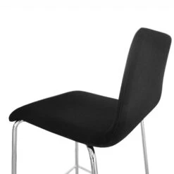 MOON Barhocker | Stapelbar, 4-Fuß-Gestell, Gepolsterte Sitzfläche, Polyesterbezug BERTA -Möbel Pro Verkauf Barhocker Edelstahl Tresen Barmoebel Stuhl Hocker Theken Farbwahl Barstuhl MOON Bezug LUCIA 4