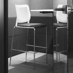 WAIT Barhocker | Stapelbar, 4-Fuß-Gestell, Bezugsstoffe BERTA / LUCIA / VELITO / SYNERGY -Möbel Pro Verkauf Barhocker Edelstahl Tresen Barmoebel Stuhl Hocker Theken Farbwahl Barstuhl WAIT 11