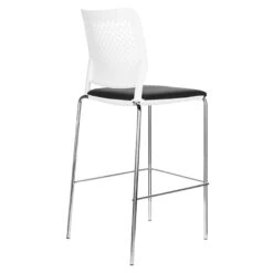 WAIT Barhocker | Stapelbar, 4-Fuß-Gestell, Bezugsstoffe BERTA / LUCIA / VELITO / SYNERGY -Möbel Pro Verkauf Barhocker Edelstahl Tresen Barmoebel Stuhl Hocker Theken Farbwahl Barstuhl WAIT 4