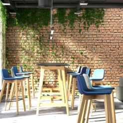 TWIST&SIT Barhocker | Massivholz-Gestell, 735 Mm Sitzhöhe, Wollbezug SYNERGY -Möbel Pro Verkauf Barhocker TWISTundSIT 94 cm Hoehe 4 Fussgestell Echtholz Tresenhocker Hochstuhl Hocker 15 1