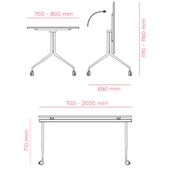 LIBRO Klapptisch | Rollbar, Klappbar, 1600 X 800 Mm, Cubanitgrau -Möbel Pro Verkauf Besprechungstisch LIBRO 160 x 80 cm Klappbar Rollbar Klapptisch Cubanitgrau 9