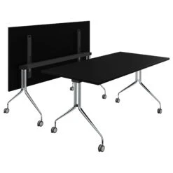 LIBRO Klapptisch | Rollbar, Klappbar, 1600 X 800 Mm, Schwarz
