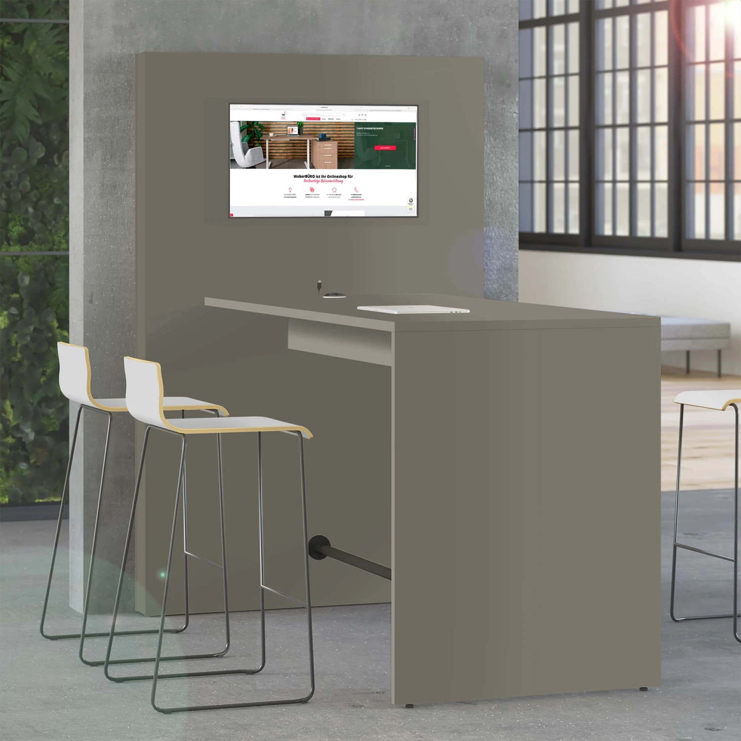 MEDIAWALL Besprechungstisch | Multimedia-Präsentation, Monitorhalterung, Steckdose Integriert, 1932 X 1200 Mm, Cubanitgrau 3 MEDIAWALL Besprechungstisch | Multimedia-Präsentation, Monitorhalterung, Steckdose Integriert, 1932 X 1200 Mm, Cubanitgrau