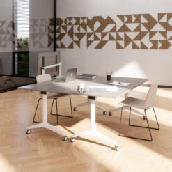 SAVIO Klapptisch | Rollbar, Klappbar, 1600 X 800 Mm, Nordeiche Grau -Möbel Pro Verkauf Besprechungstisch SAVIO 160 x 80 cm Klappbar Rollbar Klapptisch Nordeiche grau Mobiler Tisch Mara Konferenztisch 1